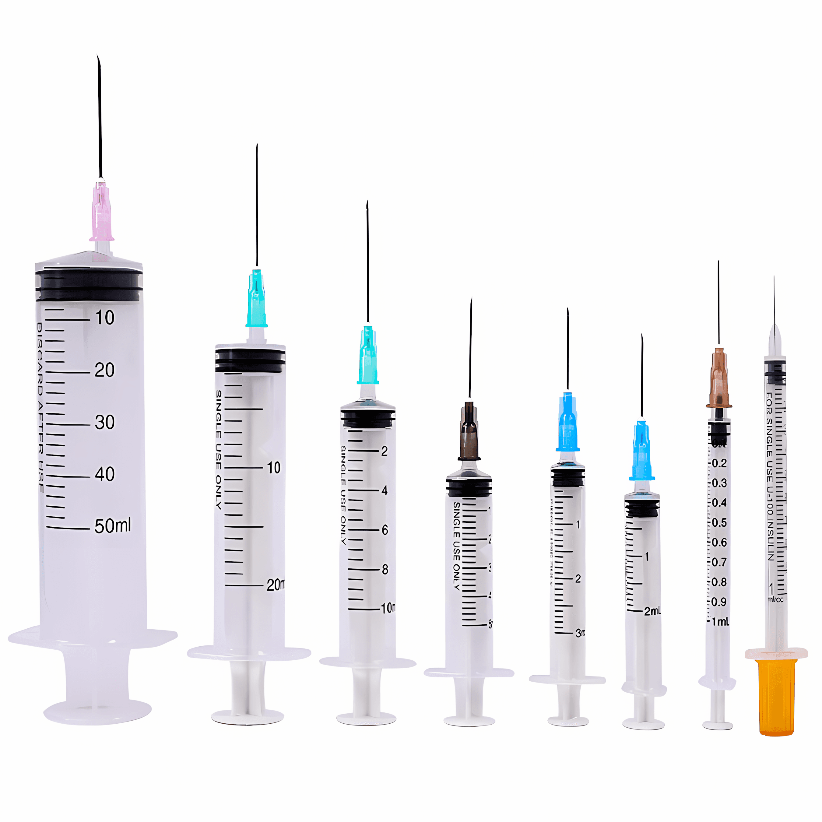 Disposable syringes all sizes